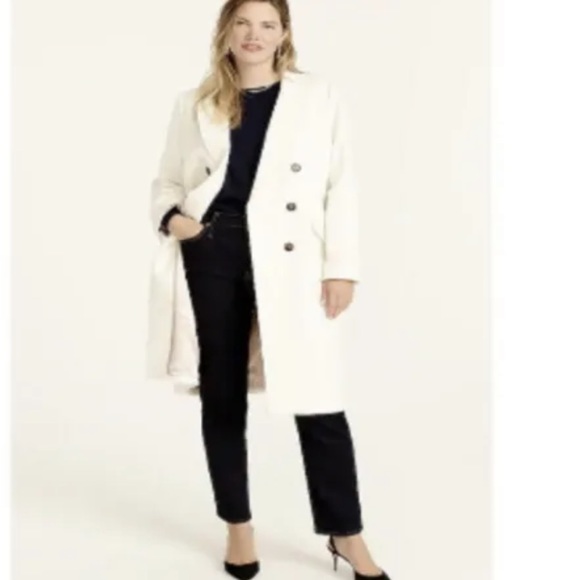 J CREW SIZE 12 Double-breasted topcoat in Italian wool-cashmere AT700 - Picture 2 of 4